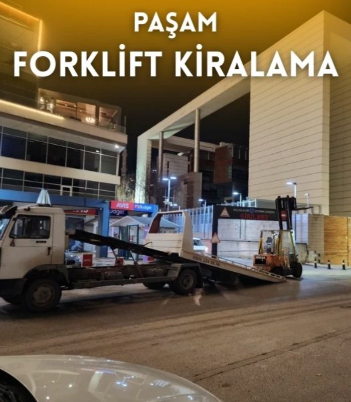 Çubuk kiralık forklift hizmeti veren Paşam Forklift Kiralama sahada çalışma